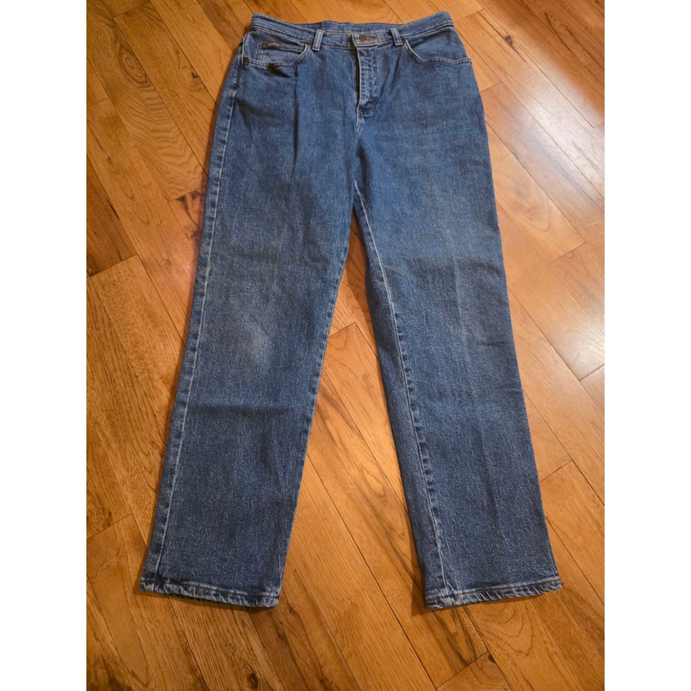 Riders by Lee Women Medium Wash High Waisted Straight Leg Jeans 10P IZS-E609-011